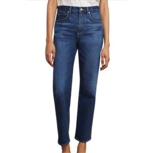 NWT VERONICA BEARD Ryleigh Slim
Straight High Rise Jeans Bright Blue Raw Hem 30